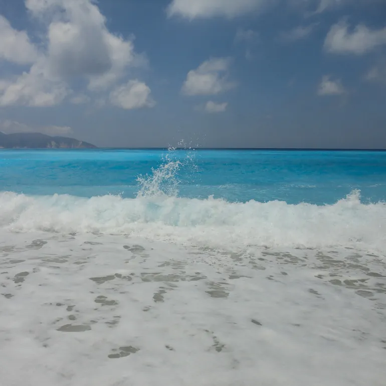 Penušavi talasi na plaži Mirtos