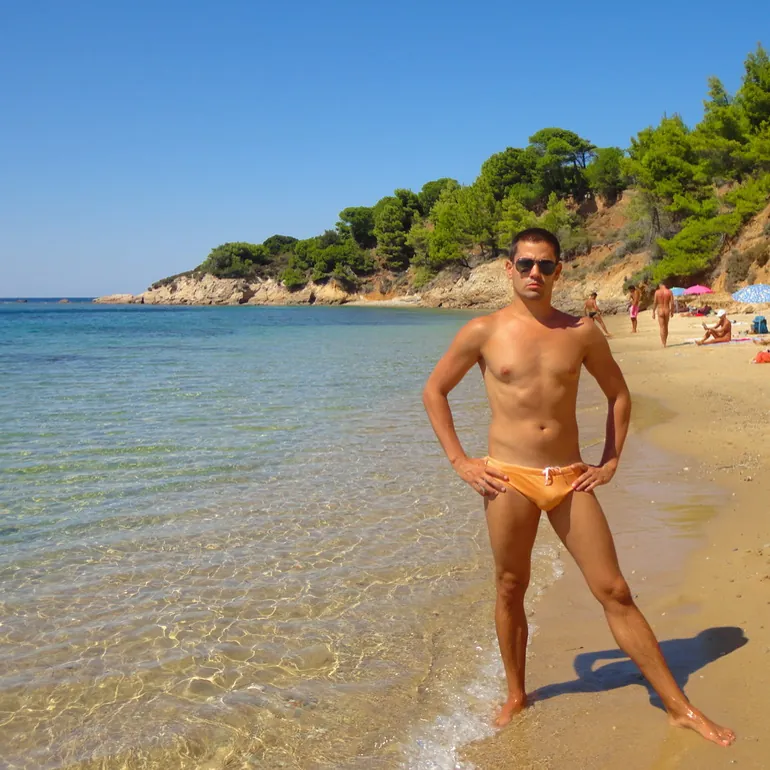 Na plaži Mandraki na Skijatosu